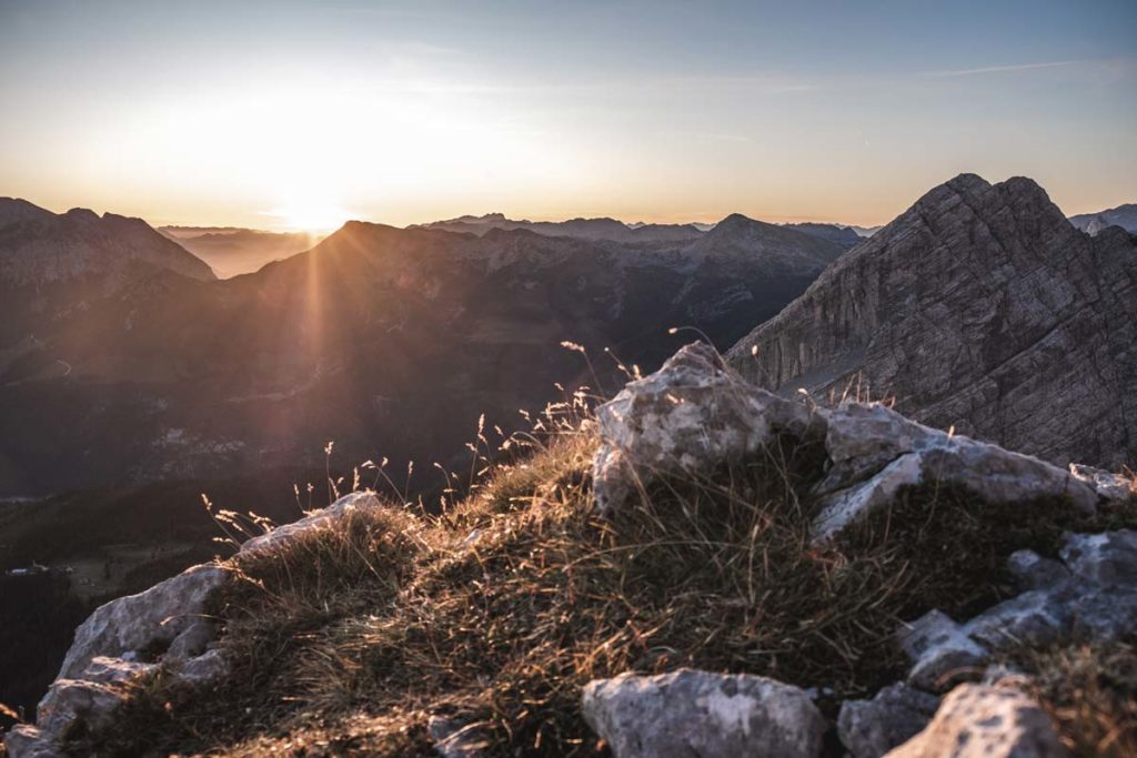 Watzmannüberschreitung Sonnenaufgang am Morgen