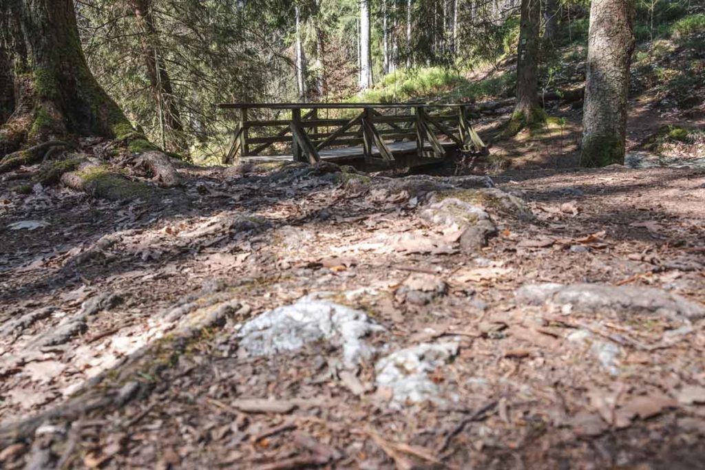 Wanderweg mit Brücke beim Wandern rund um Monschau