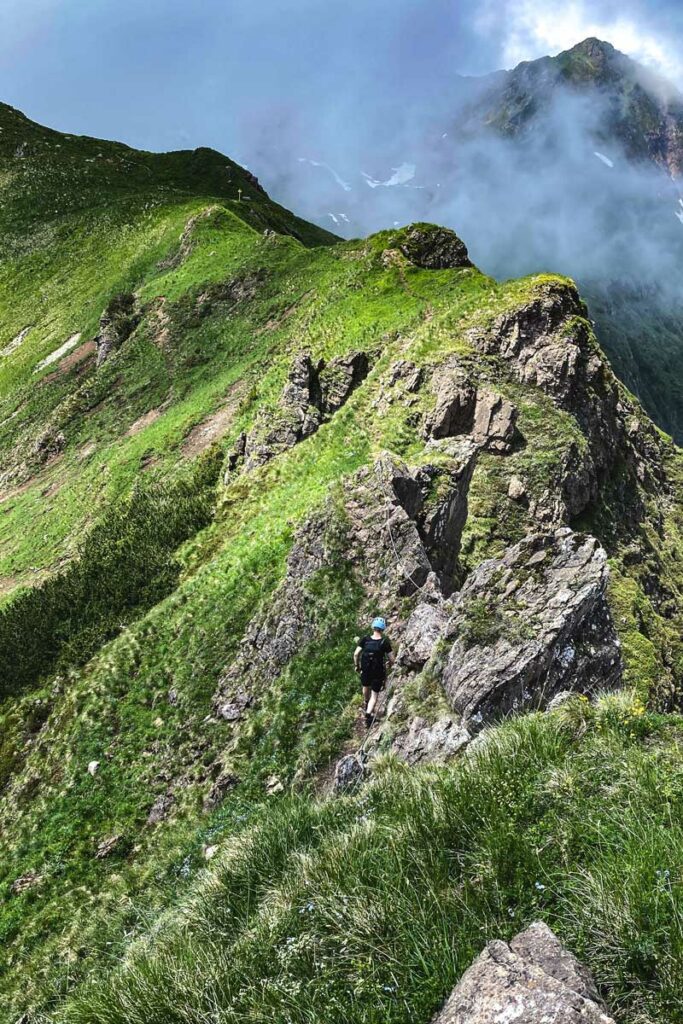 Grat am Abstieg vom Marokka Klettersteig