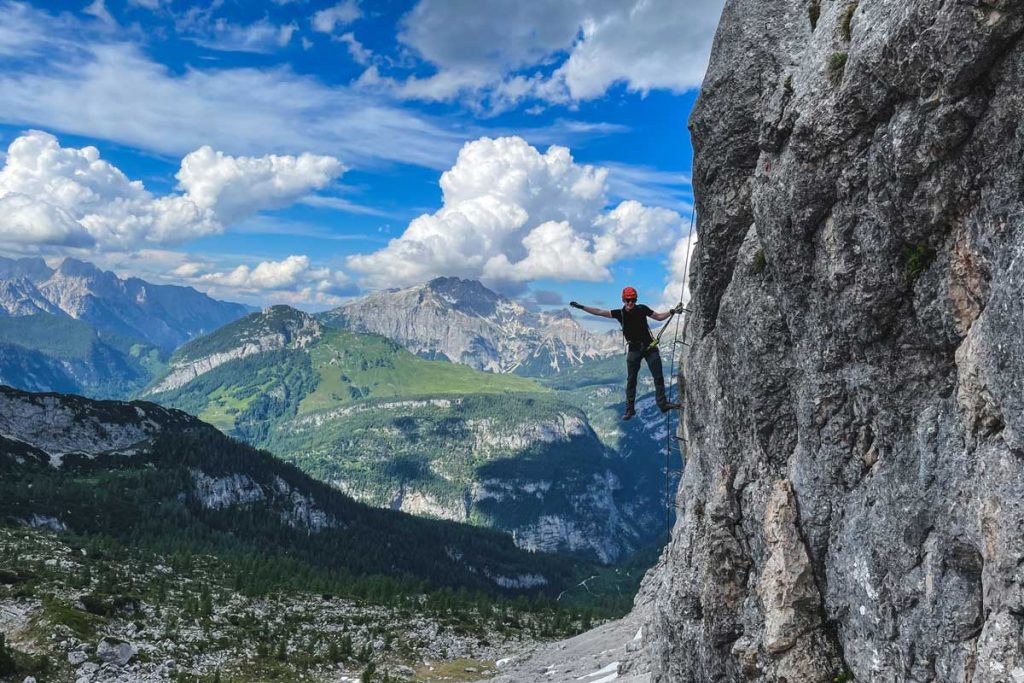 Einstiegswand Klettersteig Leogang Nord